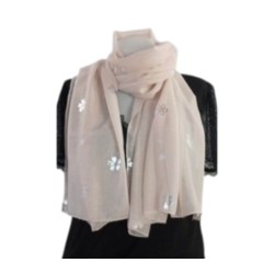 Foulard petites fleurs argentées