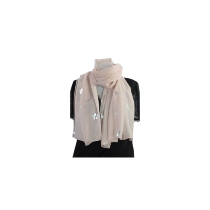Foulard petites fleurs argentées